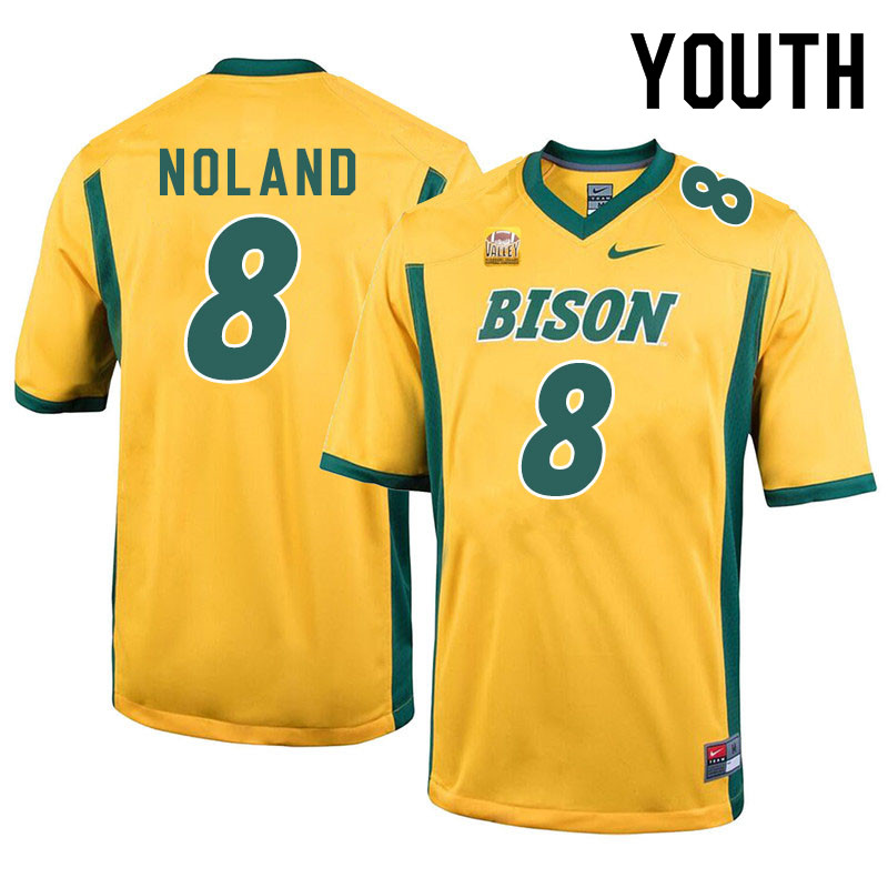 Youth #8 Zeb Noland North Dakota State Bison College Football Jerseys Sale-Yellow - Click Image to Close